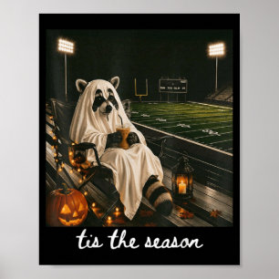 Affiche C'est la saison Football Raton Fantôme Halloween