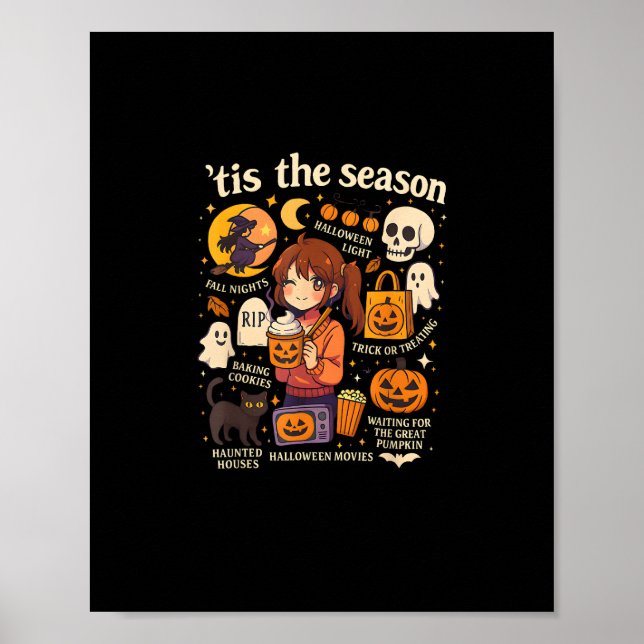 Affiche C'Est La Saison Halloween Anime Icons Design Autom (Devant)