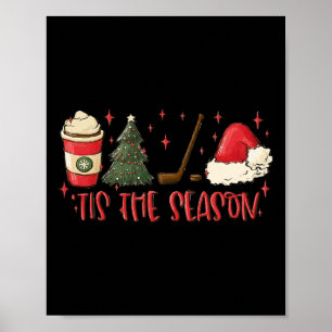 Affiche C'est la saison Hockey Noël Sports Maman de hockey