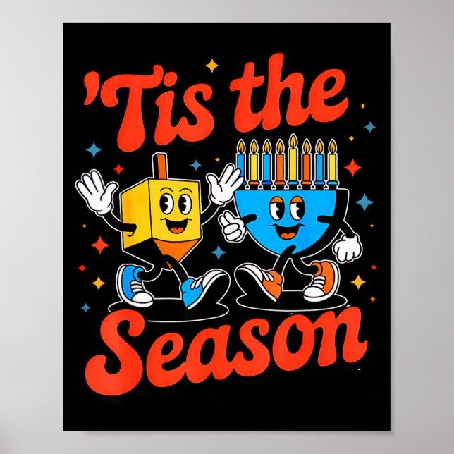 Affiche C'est La Saison Joyeux Hanukkah Drôle Cha Juif (Devant)