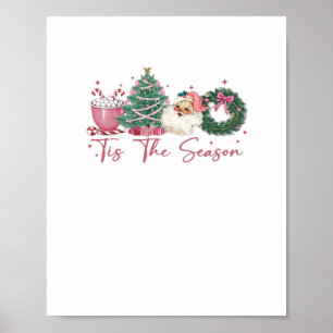 Affiche C'est la saison Joyeux Noël Mignon Café de Noël Ch