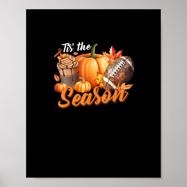Affiche C'est la saison Latte de feuille de citrouille d'a (Devant)