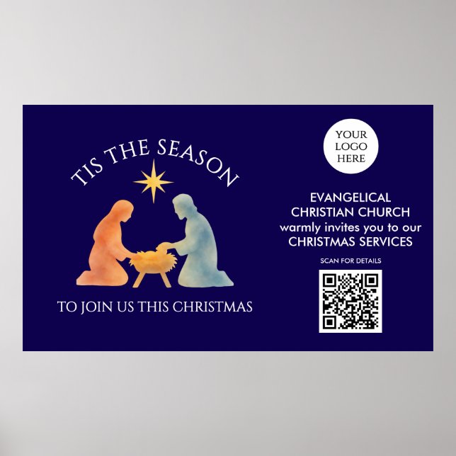 Affiche C'EST LA SAISON Logo QR Services Église Noël  (Devant)
