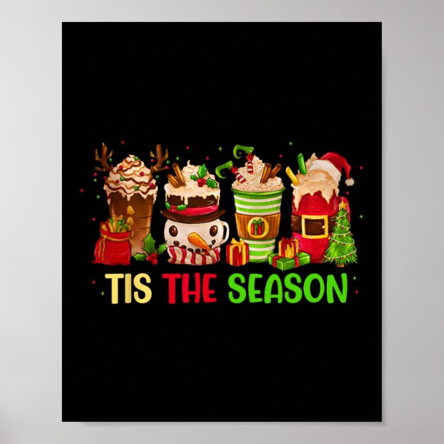 Affiche c'est la saison noël café santa claus xmas f (Devant)