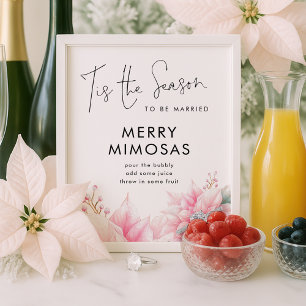 Affiche C'est la saison Poinsettia Mimosa Fête des mariées