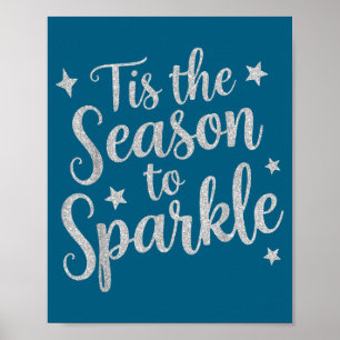 Affiche C'est la saison pour briller Noël Xmas Vacances