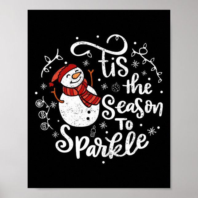 Affiche C'Est La Saison Pour Sparkle Snowman Famille De No (Devant)