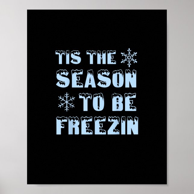 Affiche C'est la saison pour un Noël glacial rétro (Devant)