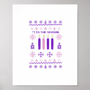 Affiche C'est la saison Sweater Noël Xmas Catholique