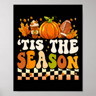 Affiche C'Est La Saison Thanksgiving Fall Football Citroui