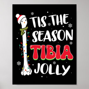 Affiche C'est la saison Tibia Os joyeux Noël orthopédique