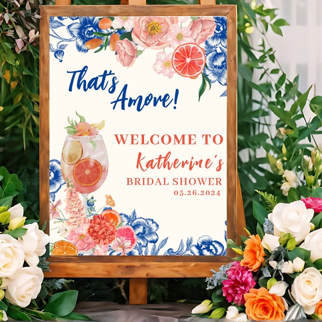 Affiche C'est l'amore floral Bienvenue à la douche de mari (Créateur téléchargé)