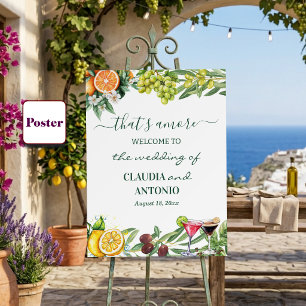 Affiche C'est l'Amore Mariage Citron Bienvenue Italien