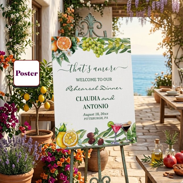 Affiche C'est l'Amour Dîner de Répétition de Mariage Itali (Créateur téléchargé)