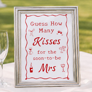 Affiche C'est l'Amour Jeu de devinette de bisous pour ente