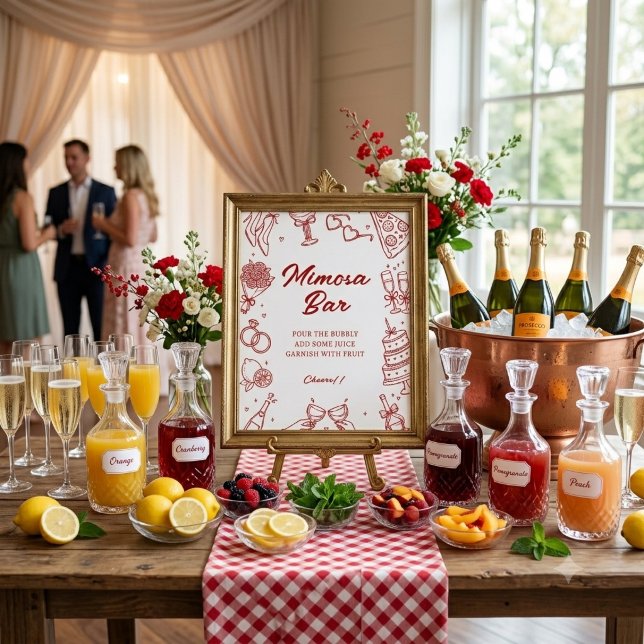 Affiche C'est l'Amour Panneau de Bar à Mimosa pour Mariage (Créateur téléchargé)