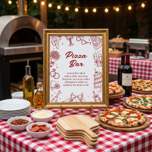 Affiche C'est l'Amour Panneau de Bar à Pizza pour une Mari