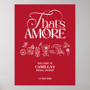 Affiche C'est l'Amour Rouge dessinée à la main pour la Fêt