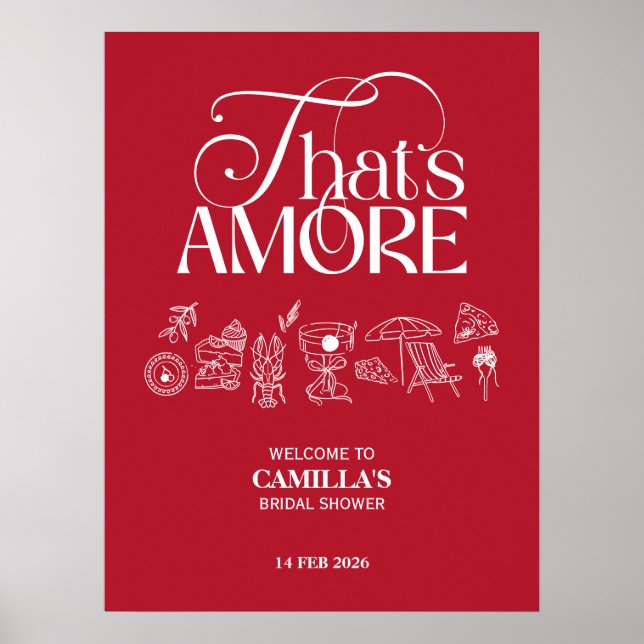Affiche C'est l'Amour Rouge dessinée à la main pour la Fêt (Devant)