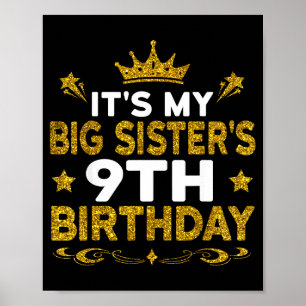 Affiche C'est l'anniversaire de ma grande sœur, 9 ans Joye