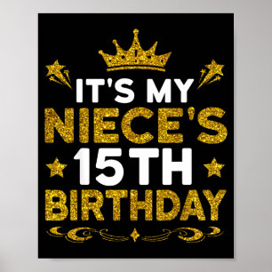 Affiche C'est l'anniversaire de ma nièce, 15 ans, Joyeux A