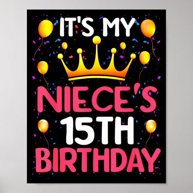 Affiche C'est l'anniversaire de ma nièce 15 ans Joyeux Ann (Devant)