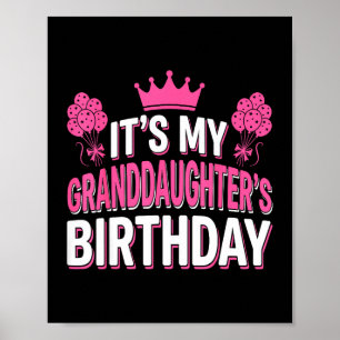 Affiche C'est l'anniversaire de ma petite-fille tenue de f