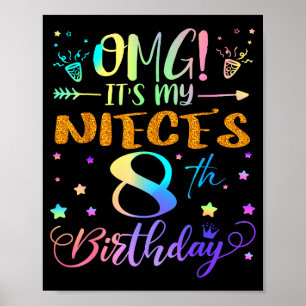 Affiche C'est l'anniversaire de ma sœur 8 ans Joyeux Anniv