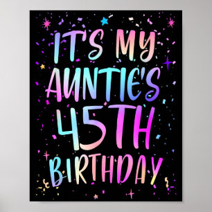 Affiche C'est l'anniversaire de ma tante 45 ans Coloré Joy