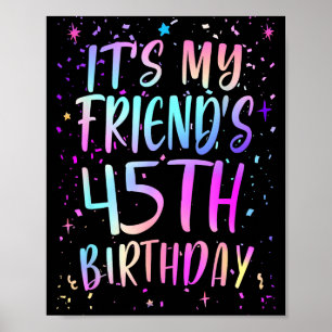 Affiche C'est l'anniversaire de mes 45 ans Coloré Joyeux 4