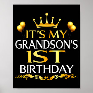 Affiche C'est l'anniversaire de mon petit-fils de 1 an Joy