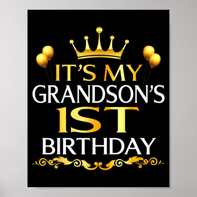 Affiche C'est l'anniversaire de mon petit-fils de 1 an Joy (Devant)