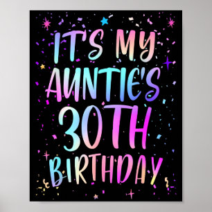 Affiche C'est l'anniversaire des 30 ans de ma tante Coloré