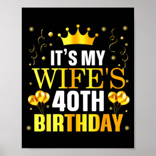 Affiche C'est l'anniversaire des 40 ans de ma femme Illust