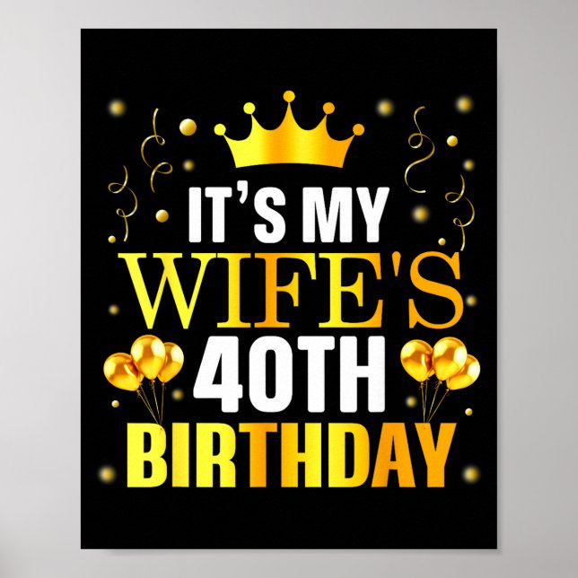 Affiche C'est l'anniversaire des 40 ans de ma femme Illust (Devant)