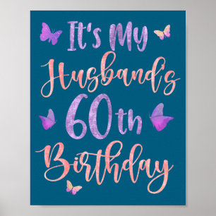 Affiche C'est l'anniversaire des 60 ans de mon mari Papill