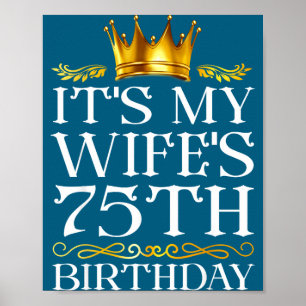 Affiche C'est l'anniversaire des 75 ans de ma femme Illust