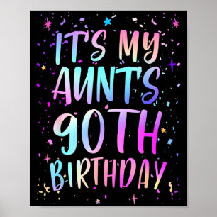 Affiche C'est l'anniversaire des 90 ans de ma tante Coloré