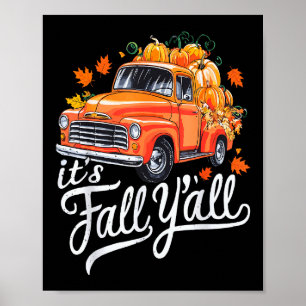 Affiche C'est l'automne à tous Pumpkin Truck Automne Arbre