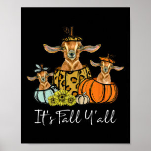 Affiche C'est l'automne, vous tous chèvre animal léopard c