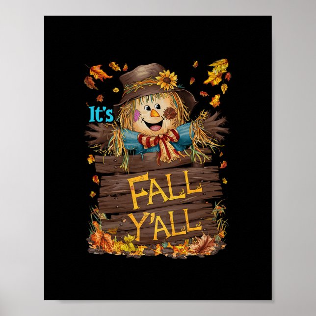 Affiche C'est l'automne, vous tous, joli épouvantail, auto (Devant)