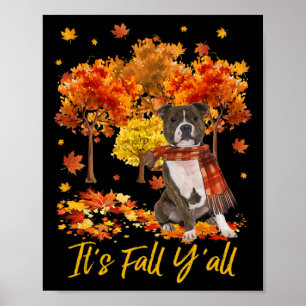Affiche C'est l'automne, vous tous Staffordshire Bull Terr