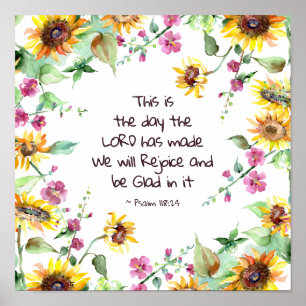 Affiche C'est le Jour où le Seigneur a Fait Psaume 118:24