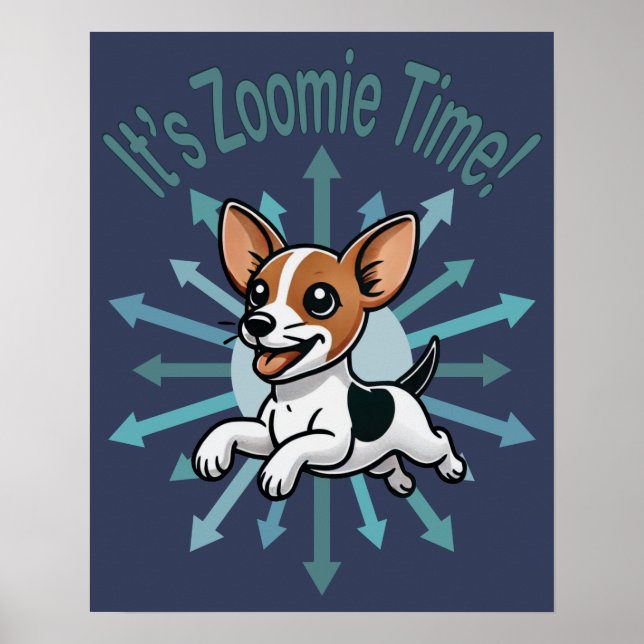 Affiche C'est le moment Zoomie du Rat Terrier (Devant)