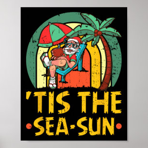 Affiche C'est le Noël du soleil marin en juillet Santa Été