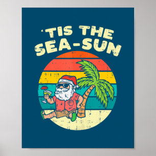 Affiche C'Est Le Sea Sun Père Noël Beach Noël Été En