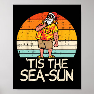 Affiche C'est le soleil de la mer Santa Sunset Retro Noël