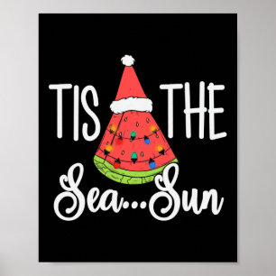 Affiche C'est Le Soleil De Mer Pastèque Noël En Juillet Ét