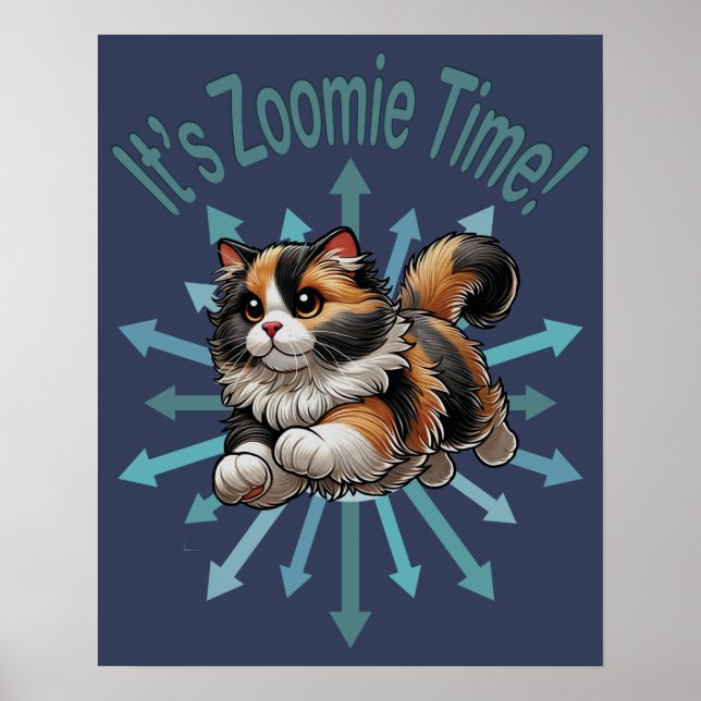 Affiche C'est le temps de Zoomie Chat calico (Devant)