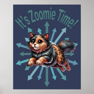 Affiche C'est le temps Zoomie Chat Carapace Tortue